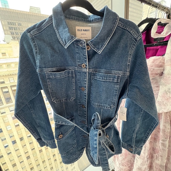 Tie Waist Jean Utility Jacket - Picture 2 of 3